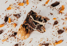 Load image into Gallery viewer, Lovin’ Dublin Peanut Butter Crunch -  Dark choc, Toasted Pretzels w a swirl of PB - 1/2 lb. Box

