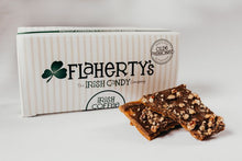 Load image into Gallery viewer, Irish Coffee Toffee - REAL coffee- Darker Chocolate &amp; Toasted Pecans - 1/2 lb. Box
