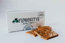 Load image into Gallery viewer, Luck O’ the Irish Toffee -  Tender Toffee, Toasted Pecans &amp; touch of Sea Salt - 1/2 lb. Box
