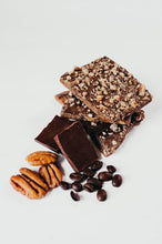 Load image into Gallery viewer, Irish Coffee Toffee - REAL coffee- Darker Chocolate &amp; Toasted Pecans - 1/2 lb. Box
