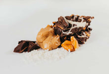 Load image into Gallery viewer, Lovin’ Dublin Peanut Butter Crunch -  Dark choc, Toasted Pretzels w a swirl of PB - 1/2 lb. Box
